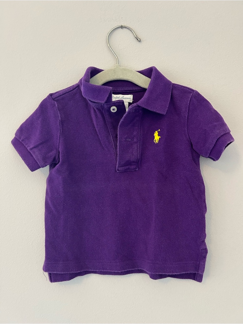 Ralph Lauren Kids Purple Polo with Yellow Polo Emblam